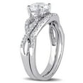 thumbnail image 3 of Everly Women's Created Sapphire 10k White Gold Bridal Set, 3 of 8