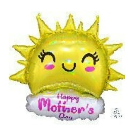 29" MOTHER'S DAY IRIDESCENT Sunshine Balloon Large Shape Foil Mylar Balloon Party Supplies Decorations Foil Mylar Balloon