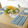 thumbnail image 4 of Ambesonne Aqua Place Mats Set of 4, Retro Zig Zag Stripes, Standard Size, Pale Blue Navy Blue, 4 of 6