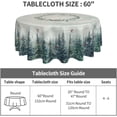 thumbnail image 3 of Silver Snowflakes Round Tablecloth 60Inch Christmas Winter Snow Table Cover with Xmas Tree Leaves Berry Table Cloth Heat Resistance Polyester Fabric for Kitchen Dining Camping Party Decor, 3 of 6