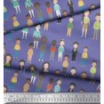 thumbnail image 2 of Soimoi Purple Georgette Viscose Fabric Crowd Theme Human Figure Decor Fabric Printed Yard 42 Inch Wide, 2 of 5