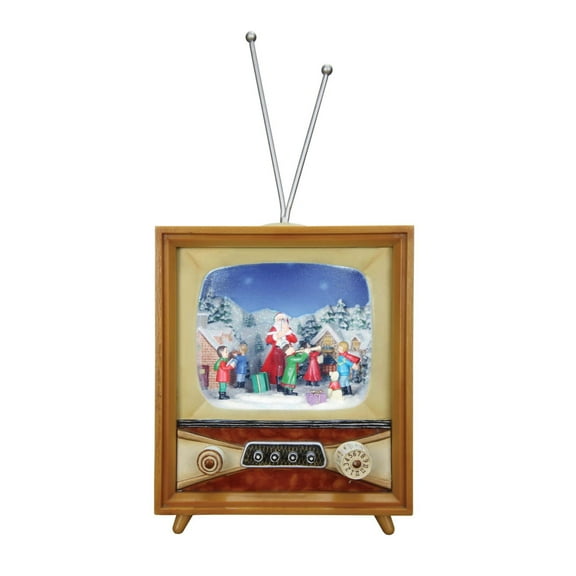 Icy Giftware LED Lighted Musical TV Christmas Decoration - 9.5"