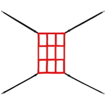 Adjustable Baseball Pitching Target Net, Red 9-Hole Design, Polyester Material, Perfect for Pitching Practice