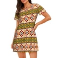 thumbnail image 1 of Easygdp Aztec Camisón de manga corta para mujer, informal, estampado, 1 of 6