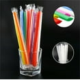 thumbnail image 3 of Tutuviw 100 Pcs Disposable Multi-Color Straw Jumbo Smoothie Straws - 9.4" High Assorted Colors Milkshake Straws, 3 of 7