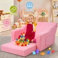 thumbnail image 2 of Babyeap 3-in-1 Kids Sofa,Toddler Sofa Bed Fold Out,Comfy Kids Couch,Convertible Baby Chair for Girls and Boys,Pink, 2 of 11