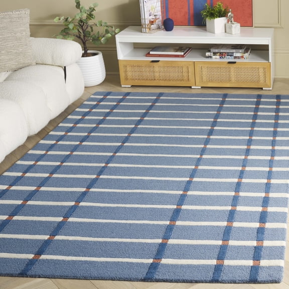 Safavieh Genre Tara Geometric Striped Area Rug, Blue/Ivory, 5' x 8'