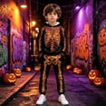 thumbnail image 2 of RMGVDSD Boys 2 Piece Skeleton Sweatsuits Halloween Hoodies Sweatpants Set Kids Long Sleeve Hooded Sweatshirt And Jogger Pants Fall Clothes 5-6 Years, 2 of 6