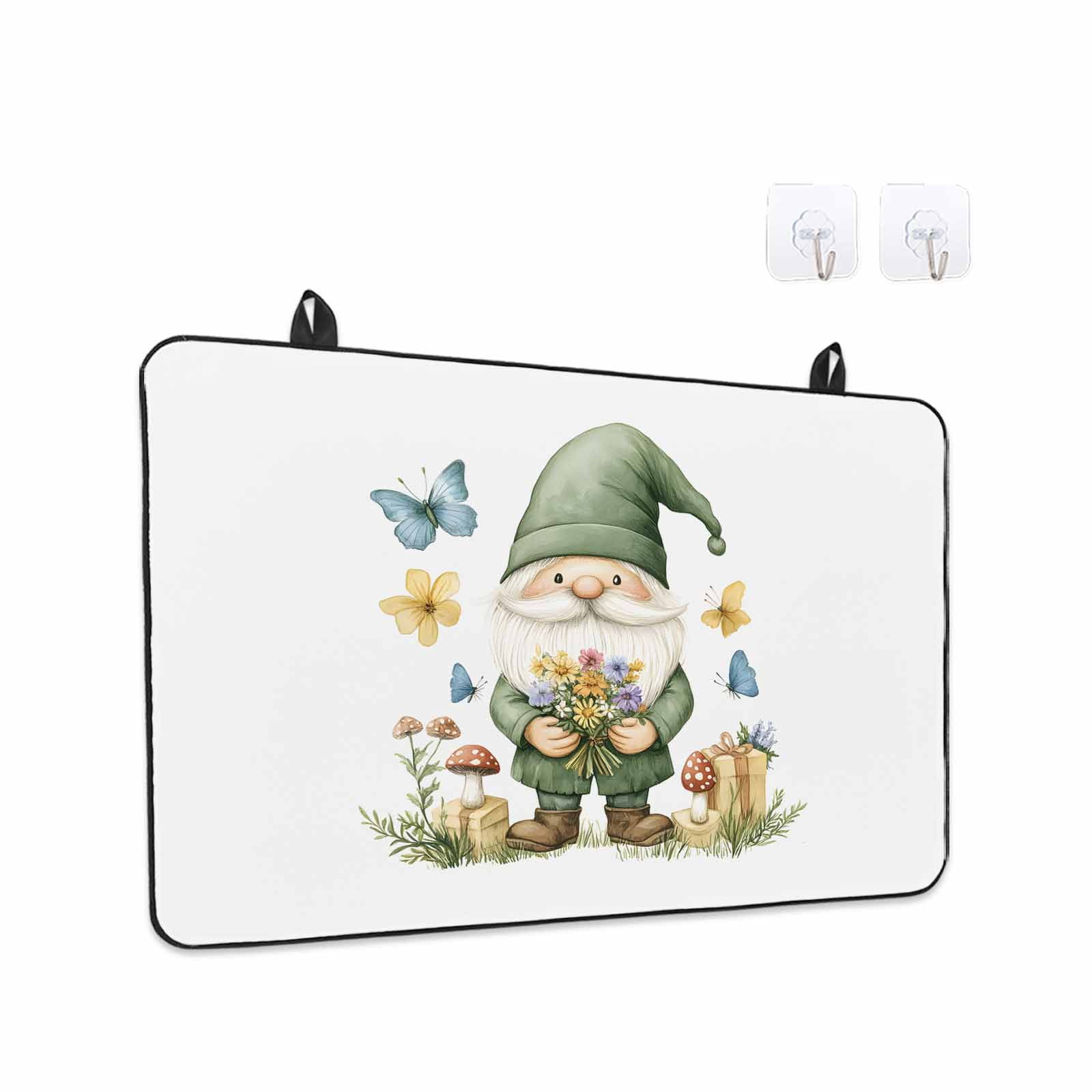 Spring Green Gnomes Stove Top Cover for Electric Stove, Heat-proof & Non Slip Glass Top Stove Cover Protector, Mushroom Gift Botanical Kitchen Flat Cooktop Rubber Mat 24x21 Inches