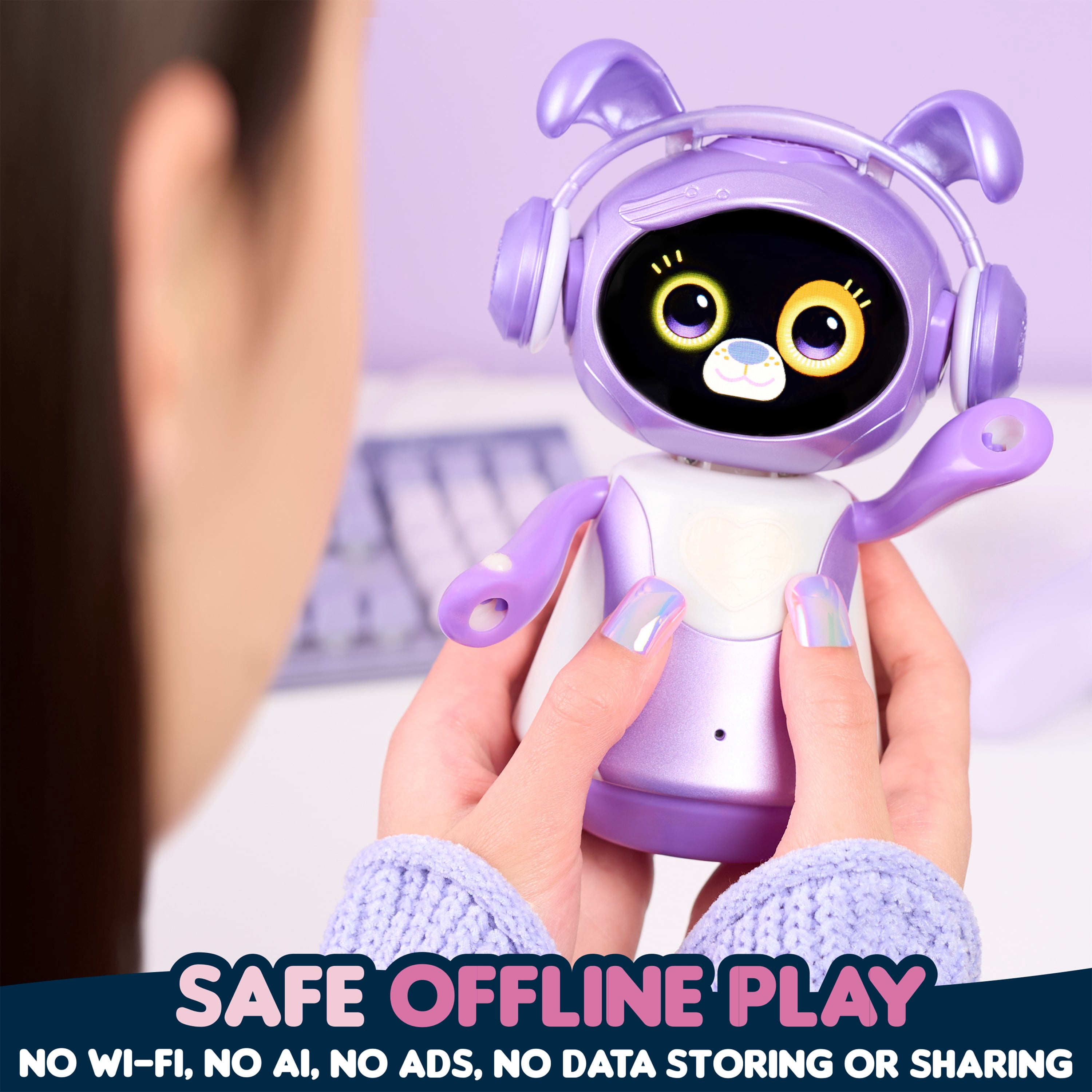 emotoBOT LEX-C Interactive Robot Kids’ Toy, Touch-and Sound-Responsive Robot with Motion, 100+ Ways to Play, No Wi-Fi, No AI, Rechargeable, Ages 6 up