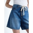 thumbnail image 3 of Free Assembly Women's Denim Shorts with Twill Tie, 6" Inseam, Sizes 0-18, 3 of 4