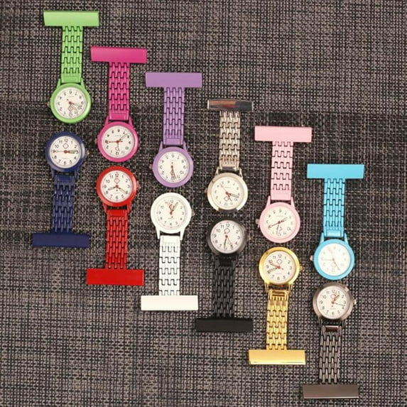 OPOLSKI Wearable Brooch Style Metal Nurse Pocket Watch Sky Blue