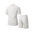 thumbnail image 5 of Miqool Men's 2-Piece Shorts Suits Slim Fit Short Sleeve Blazer Jacket and Shorts Set Casual Prom Summer Beach Wedding Tuxedos, 5 of 9