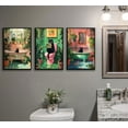 thumbnail image 4 of Bathroom Black Cat Wall Art Funny Cat Sitting On Toilet Reading Newspaper Paintings Pictures Cats Bathe Green Plant Posters Prints Canvas for Bathroom Home Wall Decor (Framed canvas), 4 of 6