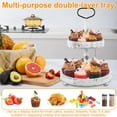 thumbnail image 3 of Fall Tiered Tray 2-Tier Wood Tiered Tray Decor Farmhouse Tiered Tray with Metal Handle Detachable Easy to Assemble Tiered Food Cupcake Display Tray for Table, 3 of 8