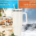 thumbnail image 3 of 40 oz Straw Tumbler with Handle and Straw, Stainless Steel Tumbler with Lid and Straw, Reusable Vacuum Insulated Cup, Travel Coffee Mug, 3 of 8
