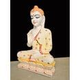 thumbnail image 6 of Marble Buddha Statue sitting on Lotus, Decorative Mediating Buddha Statue Figurines Home Decor 17 Inch, 6 of 10