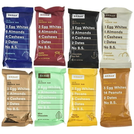RXBAR Whole Food Protein Bar Variety Pack of All 7 Delicious Flavors (Pack of 12)