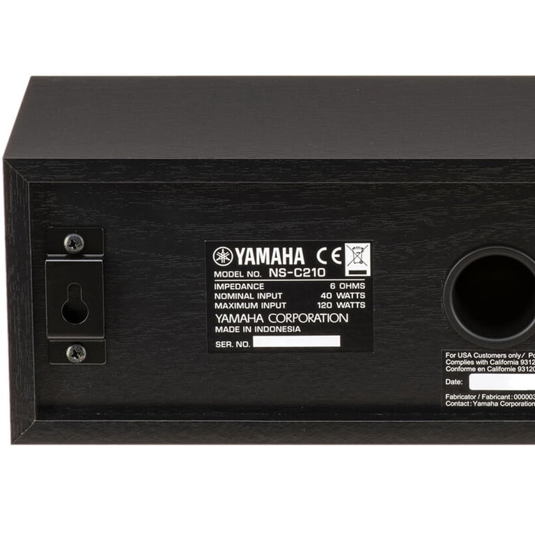 Yamaha, Center Channel Speaker, NS-C210, Black, Slim Design