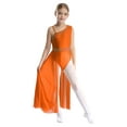 thumbnail image 3 of Zaldita Kids Girls Shiny Sleeveless Ballet Leotard Wrap Tulle Skirt Lyrical Maxi Long Dress Costume Orange 12, 3 of 6