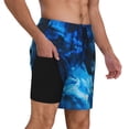 thumbnail image 2 of Sikiie Wolf Print Men's Double Layer Swimming Trunks, Adjustable Waistband and Pockets Sports Swimming Trunks, Beach Swimwear-3X-Large, 2 of 6