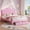 Pink, variant on Upholstered LED Platform Bed with Crystal Tufted Headboard and Storage Drawer – No Box Spring Needed