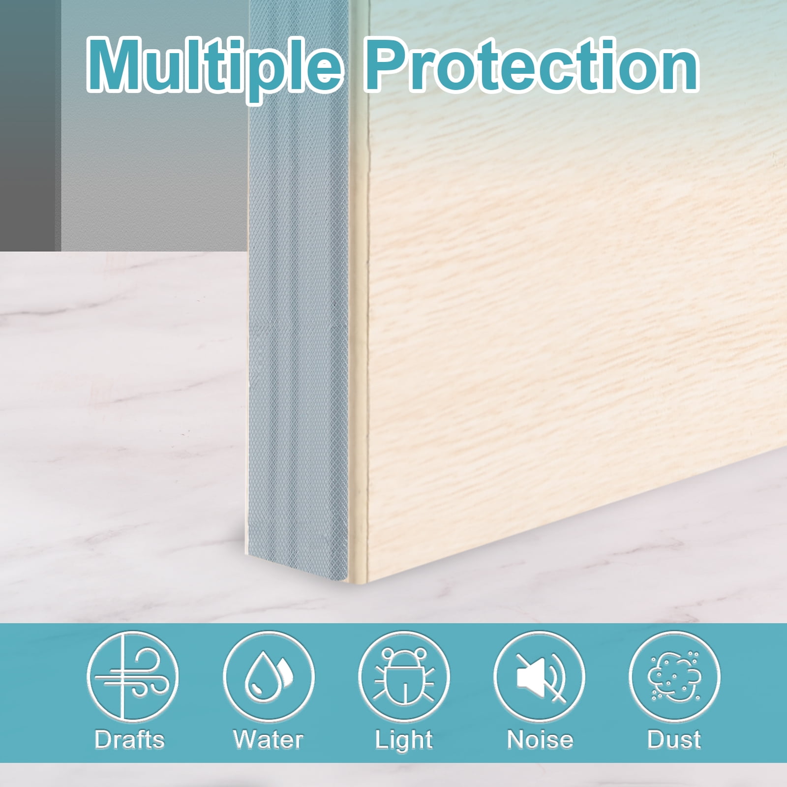 Uxcell 2 Pcs Weather Stripping Door Seal, 16.4 ft Self-Adhesive PU Foam Weather Strip Wedge Window Sealer Tape for Winter Soundproofing Frame Winter Insulation Tape Door Gap Filler, Gray