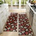 thumbnail image 4 of Kitchen Rugs Sets Of 2,Brown Skull Rose Pattern Anti Fatigue Kitchen Mat Rugs Non Slip Washable,Decorative Kitchen Floor Mats for Kitchen,Sink,Laundry,17"X47", 4 of 5