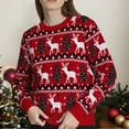 thumbnail image 2 of Zhanying Vêtements Rétro pour Femmes Col Rond Tenue de Noël Fantaisie Chandail Tricoté à Flocons de Neige pour Femmes, 2 of 7