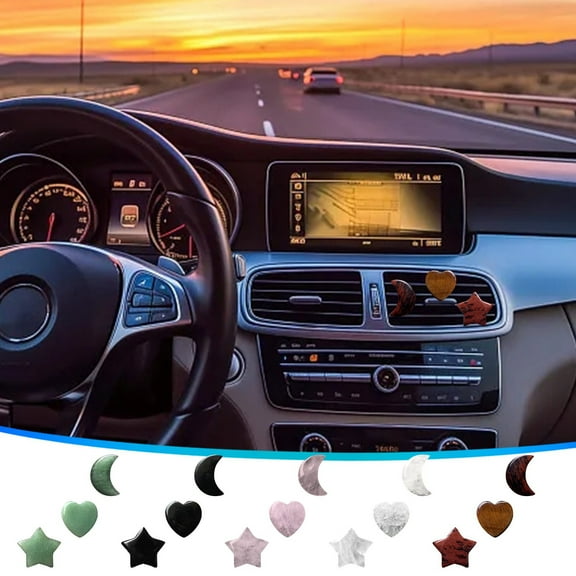 Dianli Car Accessories Crystal Car Air Vent Clip Decorative Rhinestone Bling Auto Vent Clip Interior Accessory Universal Fit Strong Grip Easy Install for Cars Trucks Auto Interior