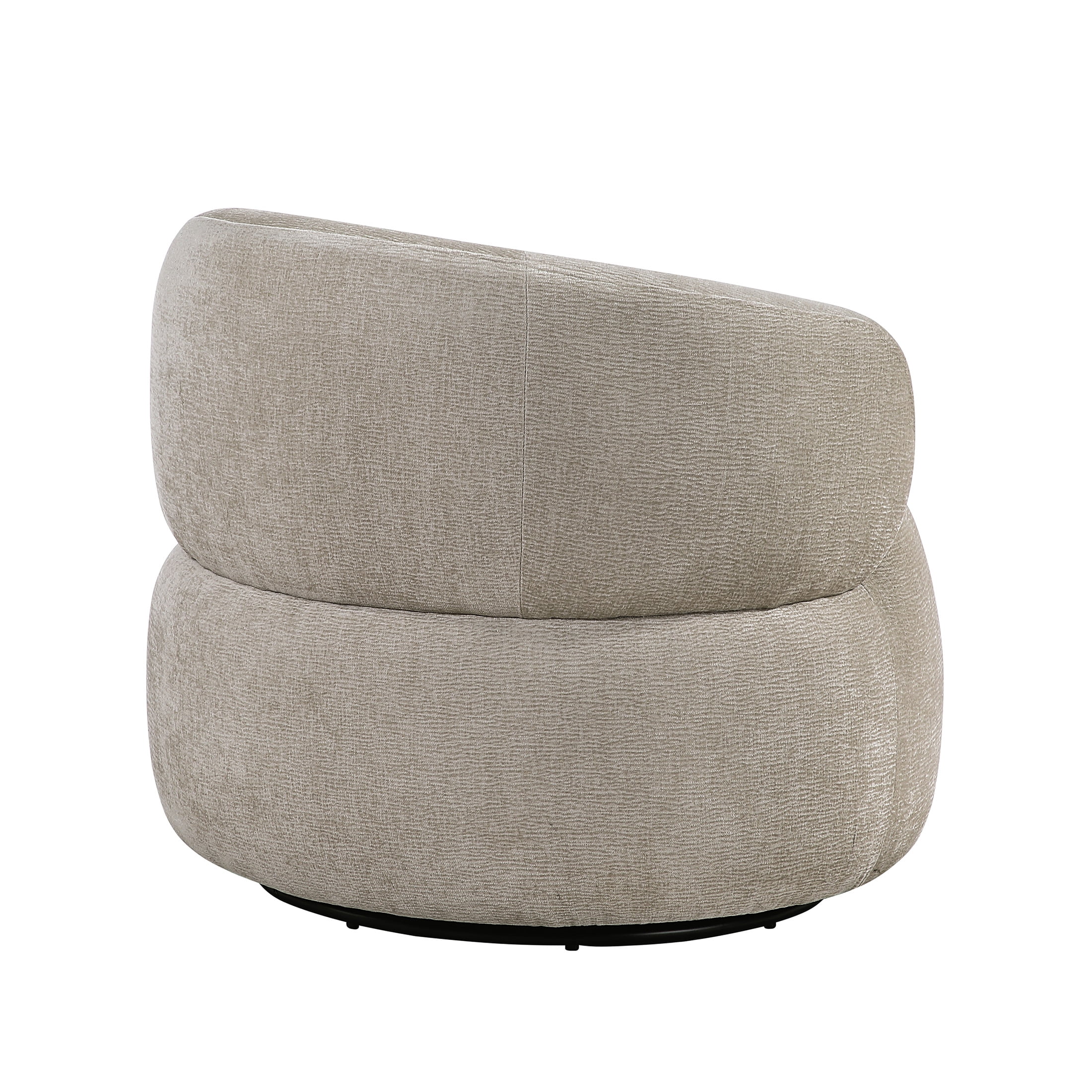 OakvillePark Cressida Chenille Round Swivel Chair, Light Brown