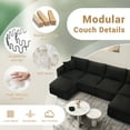 thumbnail image 6 of Gtilzria Cloud Modular Sectioanl Sofa Couch, Comfy Modern Sectioanl Cloud Couch L-shaped Modular Down Filled Sofa with Ottoman for Living Room Apartment Office, Black, 6 of 17