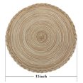 thumbnail image 4 of Round Placemats Set of 6 for Dining Table – Woven Heat Resistant Anti-Slid Cotton Kitchen Table Mats 15 inch, Easy to Care, Mixed Color, Light Brown, 4 of 6