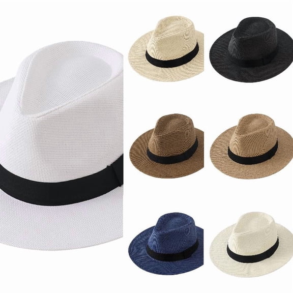 Sun Hats for Men Women UPF 50 Wide Brim UV Protection Foldable Straw Beach Hat