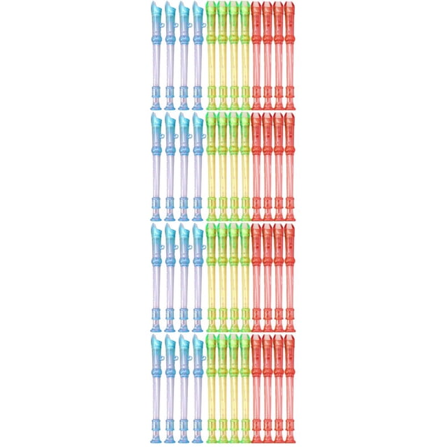 LEEYNEER 48 Pcs Little Flute Voice Recorder Music Flutes for Beginner Student Instrument Musical Major Plastic