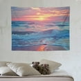 thumbnail image 4 of JRXY  Ocean Tapestry Wall Hanging, Sea Beach Wave Sun Cloud Landscape Scenery Nature Wall Art [Double-Folded Hems] Bohemian Home Decor for Bedroom, Dorm, College, Living Room,40x30, Blue 40x30in, 4 of 7