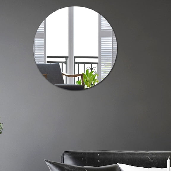 Creative acrylic round oval mirror wall sticker self-adhesive decorative mirror