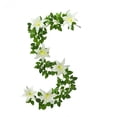 thumbnail image 2 of 5.6FT Artificial Lilium Rose Vines, Simulated Flower Rattan Decor, Waterproof Sunproof Flexible No Maintenance Lifelike Decor for Stair Railing Mantel Dining Table Home Outdoor Spring Decor, 2 of 8