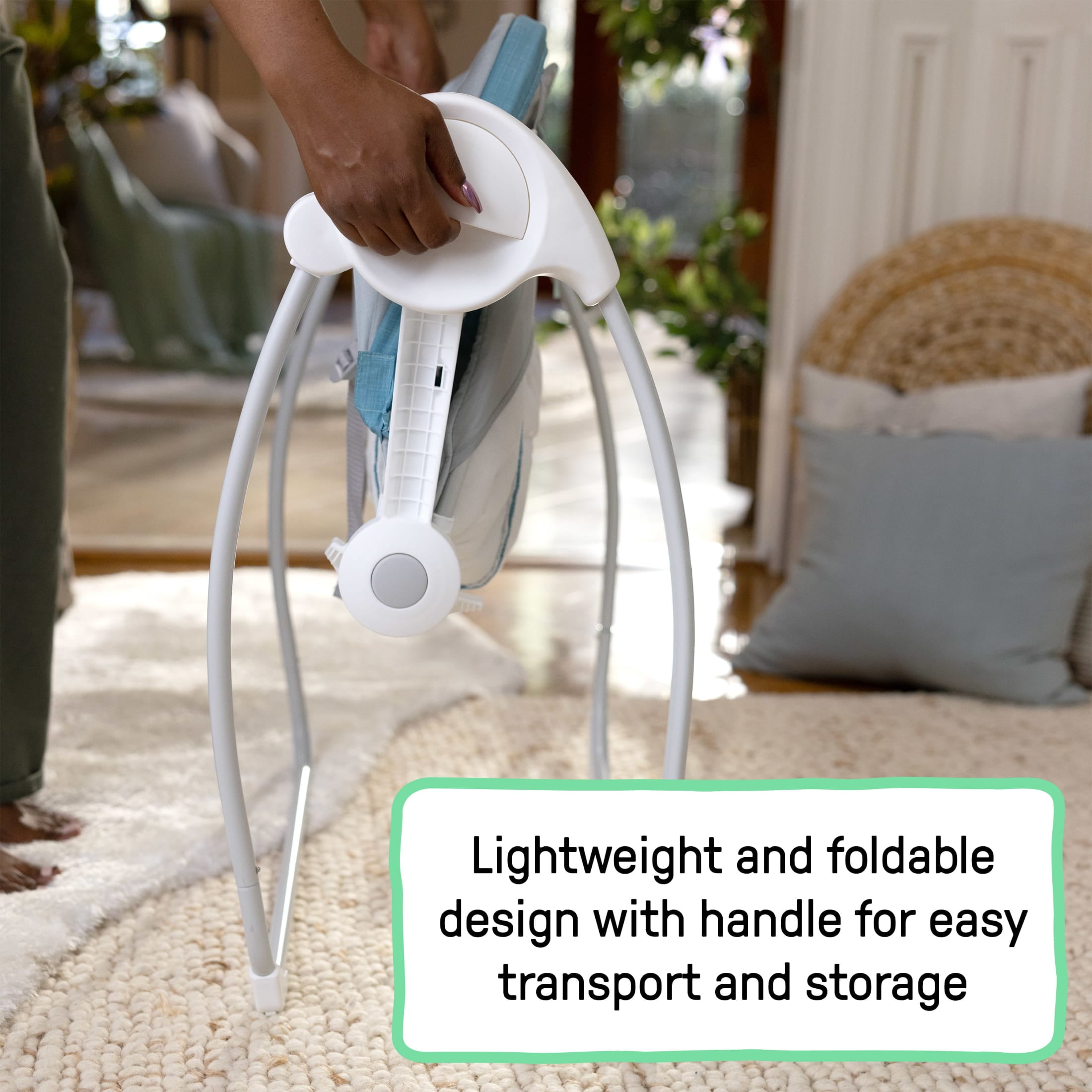 Ingenuity Sun Valley Portable Baby Swing with Canopy, Unisex, Ages 0-9 Months