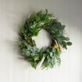 thumbnail image 2 of Pure Garden 22-Inch Artificial Sweet Anne Eucalyptus Wreath for Home Décor, 2 of 4