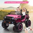 thumbnail image 2 of 24V 2-Seater Kids Electric Ride-On Truck – 4-Wheel Battery-Powered Car with Remote Control, LED Lights, Music, USB, Spring Suspension, High/Low Speeds – Fun Adventure for Ages 3-8, 2 of 8