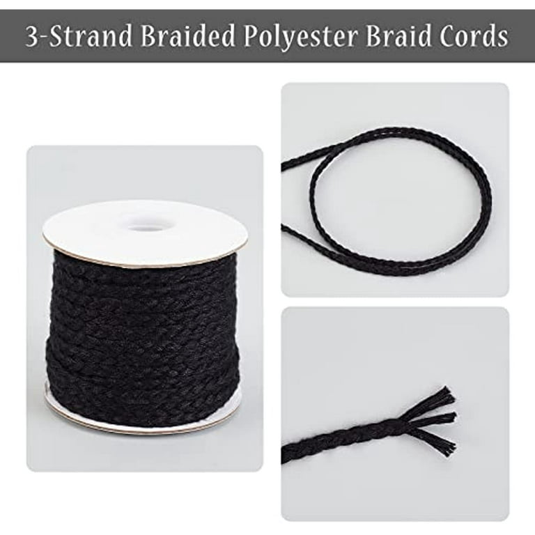 Braided Polyester Cord 5mm X 10 Yards Flat String Braid Trim 2-Ply Crafting  Cord Trim Thread String Decorative Fabric Ribbon for Costume DIY Sewing
