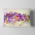 thumbnail image 2 of Designart Purple New York Skyline - Cityscape Throw Pillow - 12x20, 2 of 5