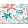 thumbnail image 2 of Area Rugs Indoor Non-Slip Rectangle Rug 4x6 Ft Summer Ocean Teal and Red Grey Coral Starfish Seashells Rug Rubber Backing Floor Mats Non Shedding Home Decor Carpet for Entryway Living Room, 2 of 8