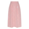 thumbnail image 3 of Maoxin Women's Skirts Womens Flower Print A line Satin Medium High Waist Elastic Waist Pocket Big Hem Skirt ,Pink,M, 3 of 5