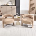 thumbnail image 6 of CQSXDA Mid-Century Modern Velvet Accent Chair Single Sofa with Wooden Legs for Living Room or Bedroom, khaki, 6 of 10