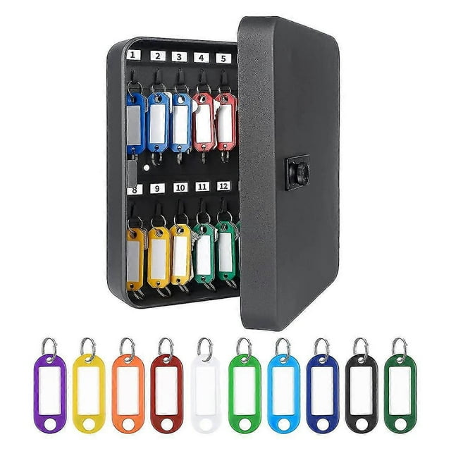 28-key Steel Key Cabinet Combination Lock Key Organizer With 40 Key Tag Labels Identifiers Banmo