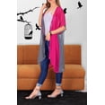 thumbnail image 3 of HAPPY BAY Women's Chiffon Summer Beach Open Front Boyfriend Beachwear Duster Kimono Cardigan 1X-2X Grey_B735, 3 of 5