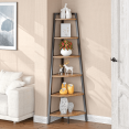 Lulive 6 Tier Corner Shelf, 68.9" Industrial Tall Corner Ladder Shelf