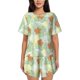 thumbnail image 1 of Balery Tropical Flowers Conjunto de Pijama para Mujer con Estampado, Dos Piezas de Manga Corta y Shorts, Ropa de Dormir Suave con Cuello Redondo y Bolsillos-XX-Large, 1 of 6